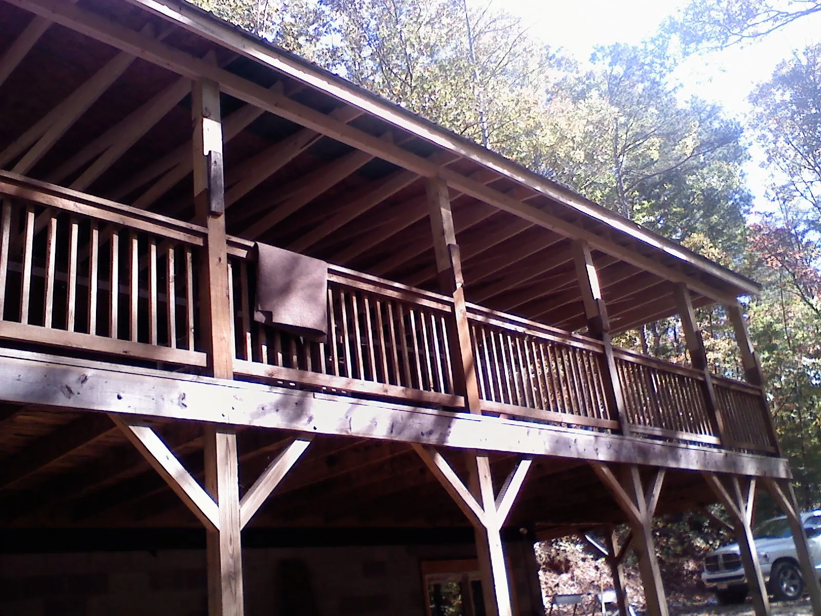 Timber framing under a new elevated porch and deck — Roof Leak Repair in Savannah by Roofing Brothers